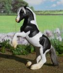 Cob, Black Tobiano, steigerend (Horses by Mojö Fun) – Animal Toy Blog