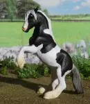 Cob, Black Tobiano, steigerend (Horses by Mojö Fun) – Animal Toy Blog